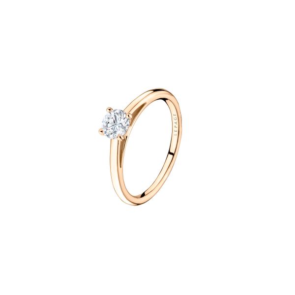 Solitaire Lepage 1922 en or rose et diamant