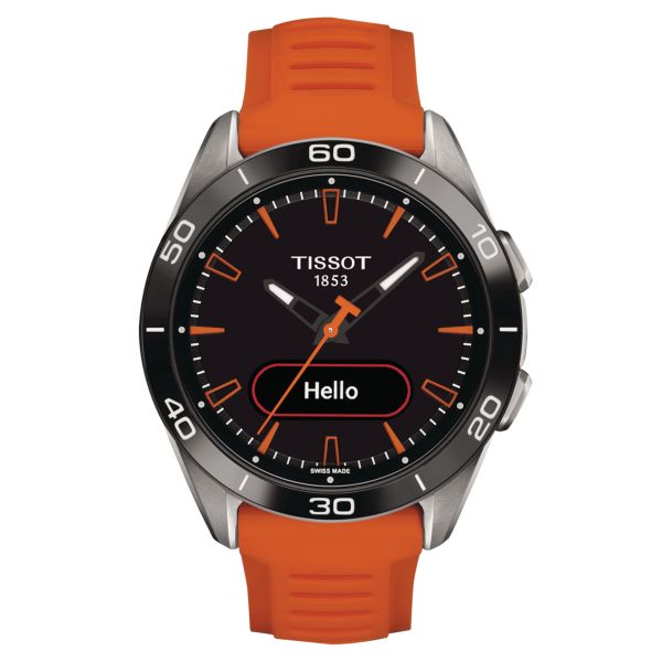 Montre Tissot T-Touch Connect Sport Solar Titane bracelet silicone orange 43 mm T153.420.47.051.02