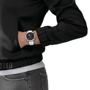 Montre Tissot T-Touch Connect Sport Solar Titane bracelet silicone blanc 43 mm T153.420.47.051.03