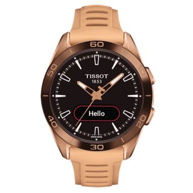 Tissot T-Touch Connect Sport Solar Titanium PVD Rose Gold watch pink silicone strap 43 mm T153.420.47.051.05