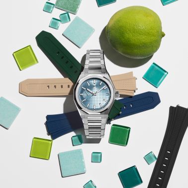 Montre Zenith Defy Skyline El-Primero automatique cadran bleu polaire bracelet acier 41 mm