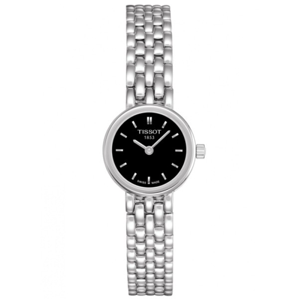 Montre Tissot T-Lady Lovely quartz cadran noir bracelet acier 19,5 mm