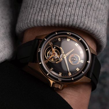 Montre Yema Yachtingraf Tourbillon Mareographe Bronze 75ème anniversaire 42,5 mm 37.33.66.ZN.U6