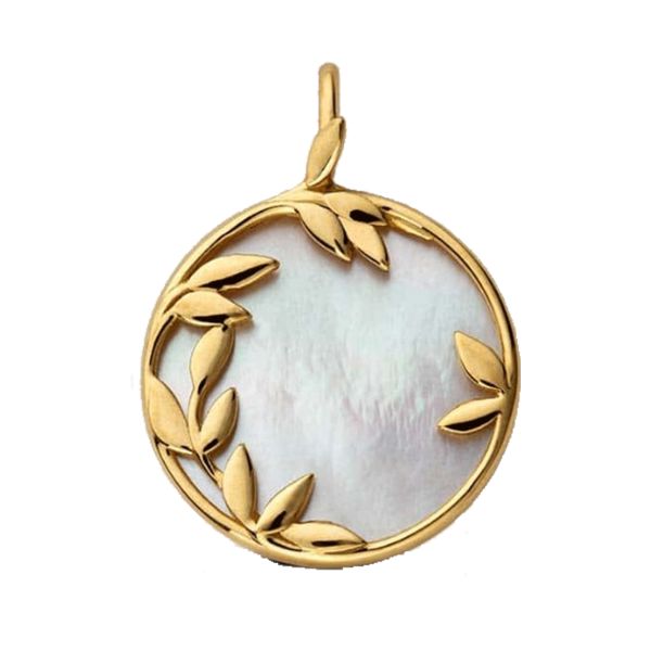 Arthus Bertrand Flora medal in yellow gold and mother-of-pearl