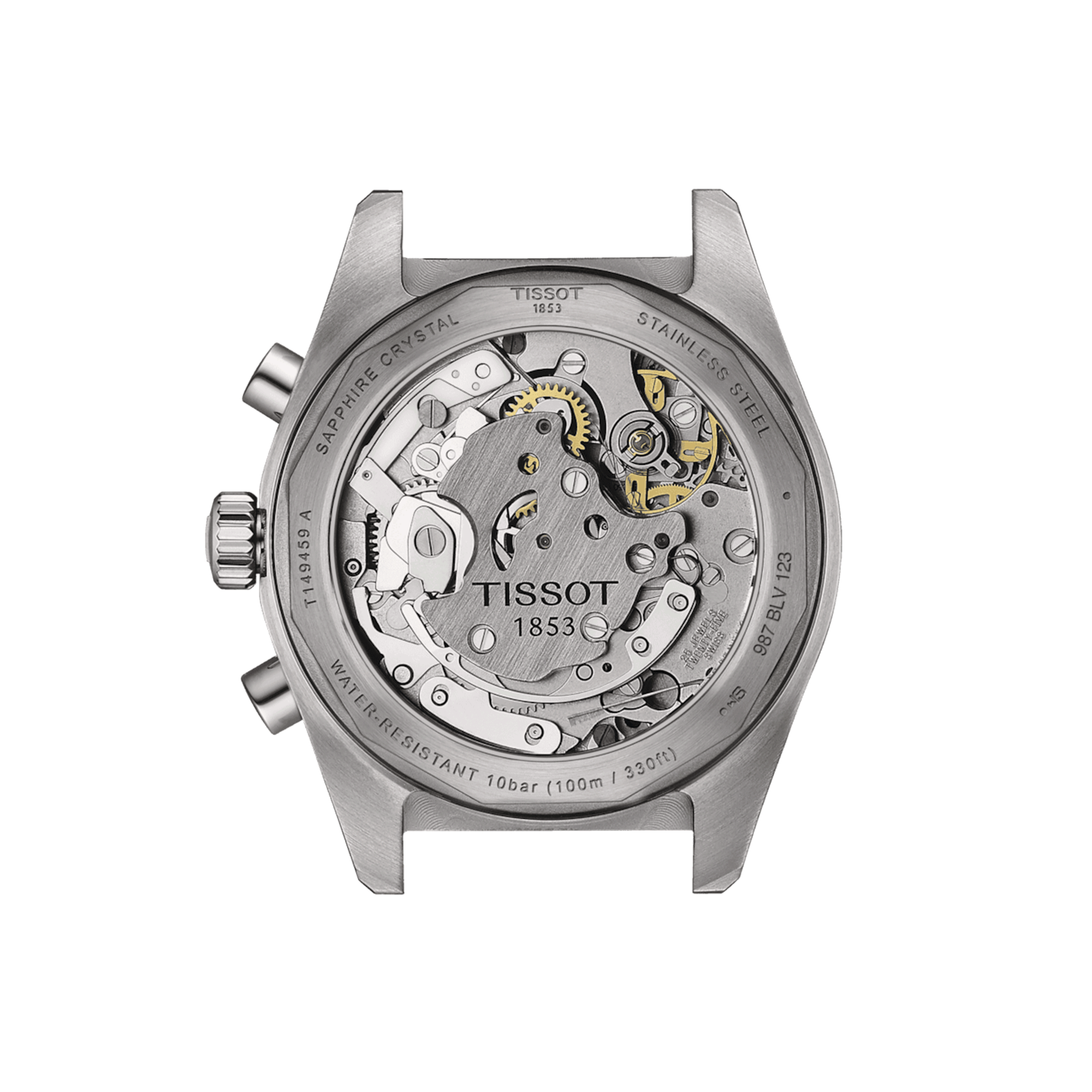 Montre Tissot T-Sport PRS 516 Chronographe mécanique cadran noir bracelet acier 41 mm T149.459.21.051.00