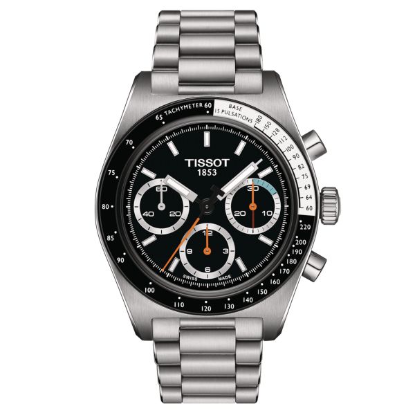 Tissot T-Sport PRS 516 mechanical chronograph watch black dial steel bracelet 41 mm T149.459.21.051.00