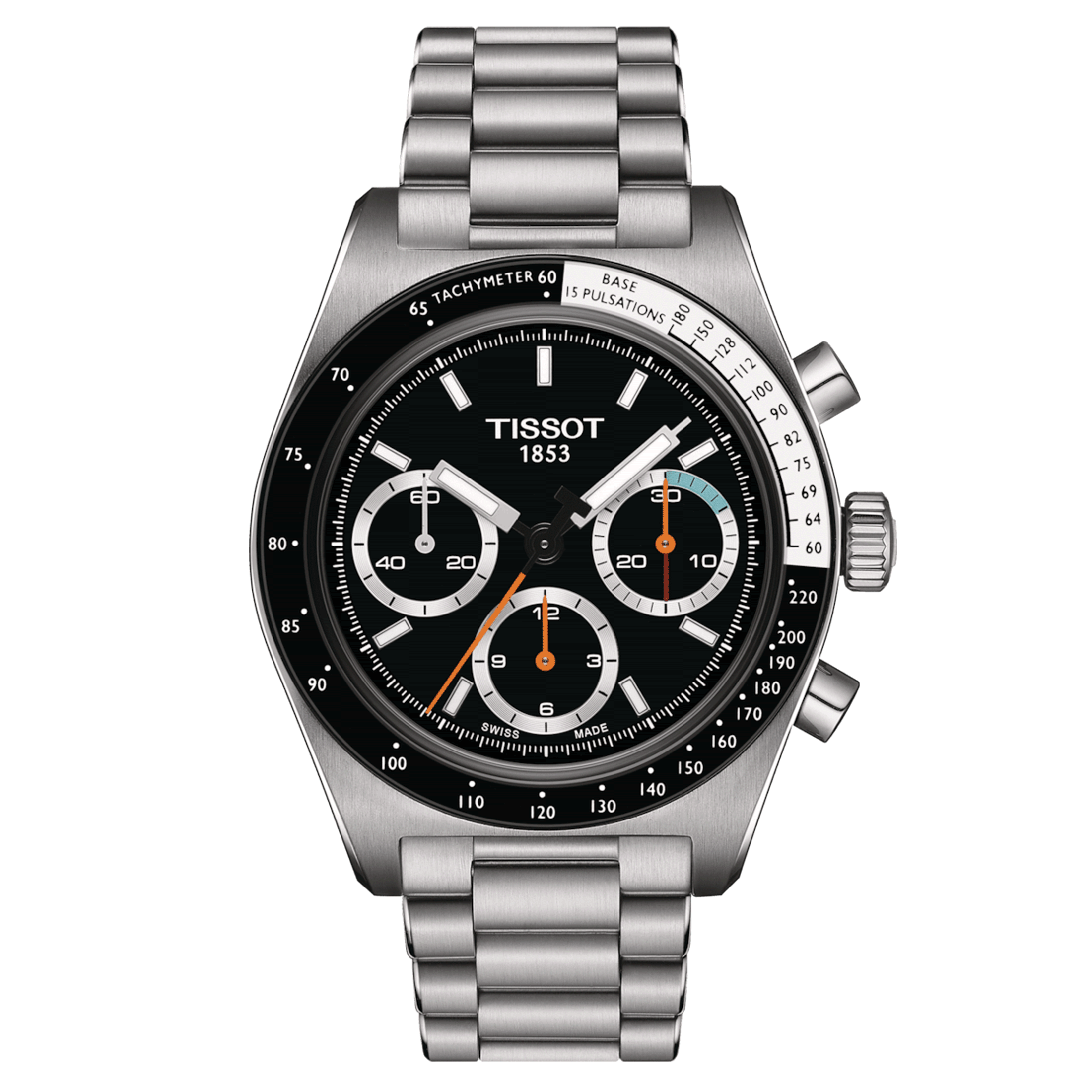 Montre Tissot T-Sport PRS 516 Chronographe mécanique cadran noir bracelet acier 41 mm T149.459.21.051.00