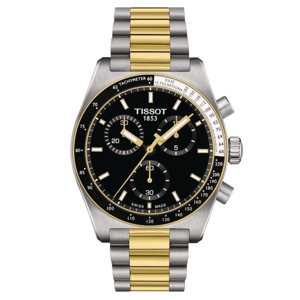 Tissot T-Sport PRS 516 Chronograph PVD yellow gold quartz black dial stainless steel bracelet pvd 40 mm T149.417.22.051.00