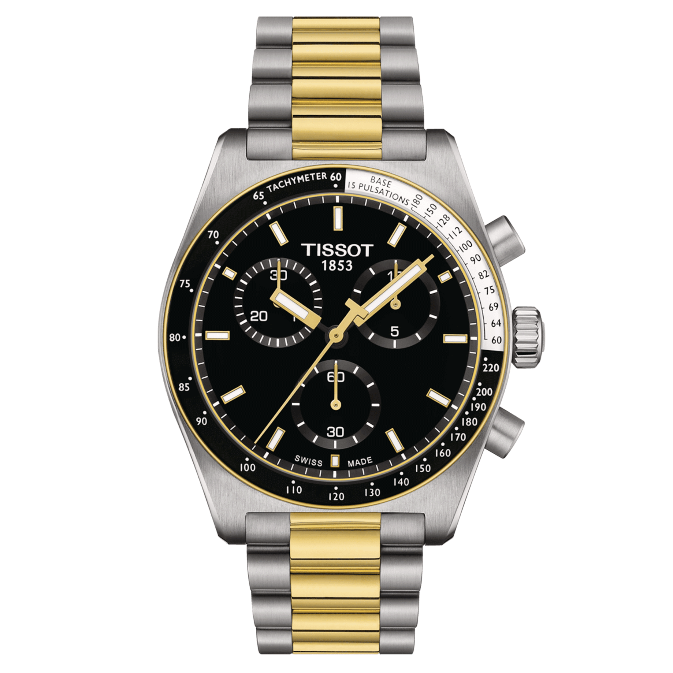 Tissot T-Sport PRS 516 Chronograph PVD yellow gold quartz black dial stainless steel bracelet pvd 40 mm T149.417.22.051.00