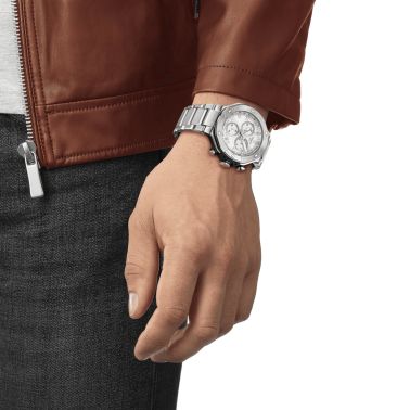 Tissot T-Sport T-Race Chronograph quartz watch silver dial steel bracelet 45 mm T141.417.11.031.00