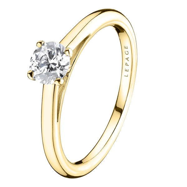 Solitaire Lepage Promesse en or jaune diamant brillant