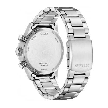 Citizen Pilot Chrono Eco-Drive watch blue dial steel bracelet 43 mm