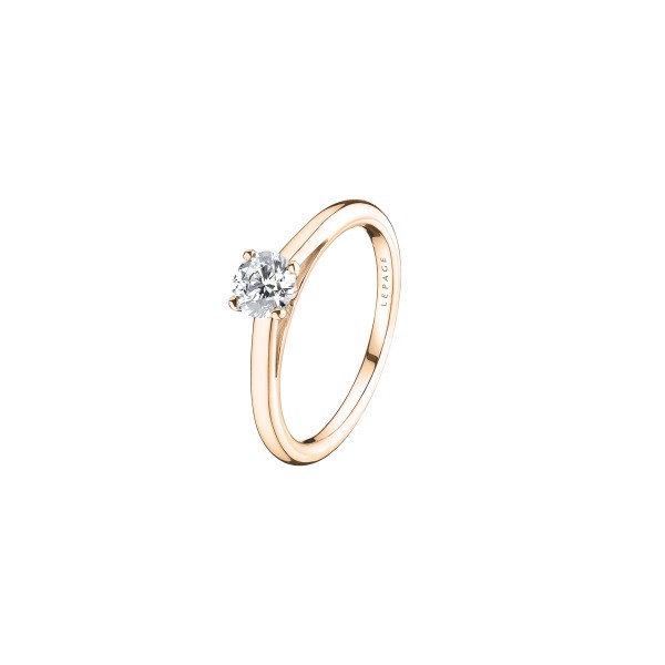 Solitaire Lepage Promesse en or rose diamant brillant