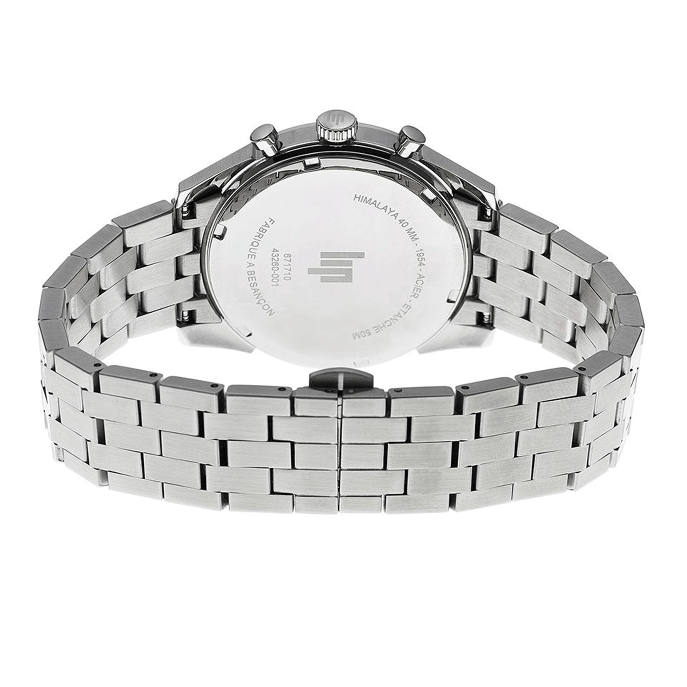 Montre Lip Himalaya Chronographe Quartz cadran bleu bracelet acier 40 mm