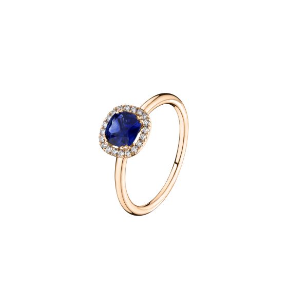 Lepage Lily Rose ring in rose gold, saphirre and diamonds