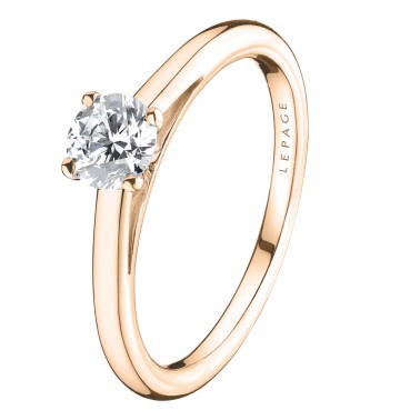 Solitaire Lepage Promesse en or rose diamant brillant