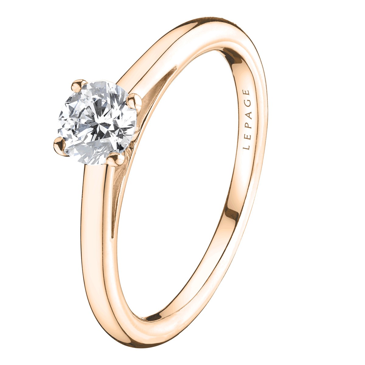 Solitaire Lepage Promesse en or rose diamant brillant