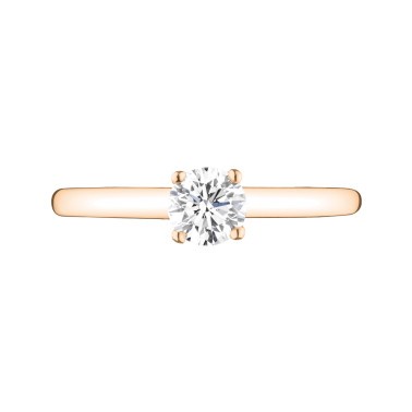 Solitaire Lepage Promesse en or rose diamant brillant