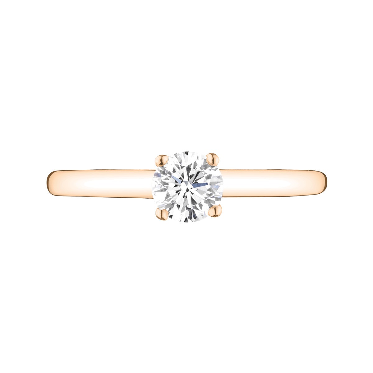 Solitaire Lepage Promesse en or rose diamant brillant