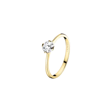 Solitaire Lepage Idylle en or jaune diamant brillant