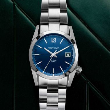 March LA.B AM69 Automatique Navy steel bracelet 36 mm