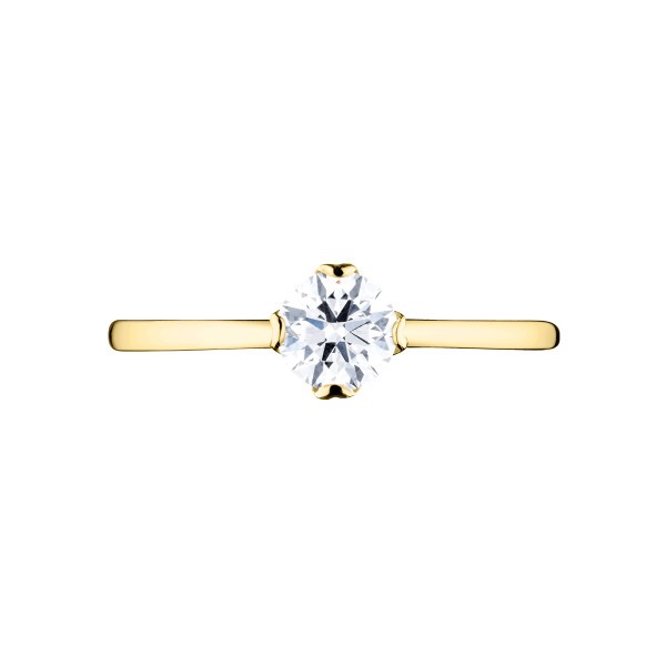 Solitaire Lepage Idylle en or jaune diamant brillant