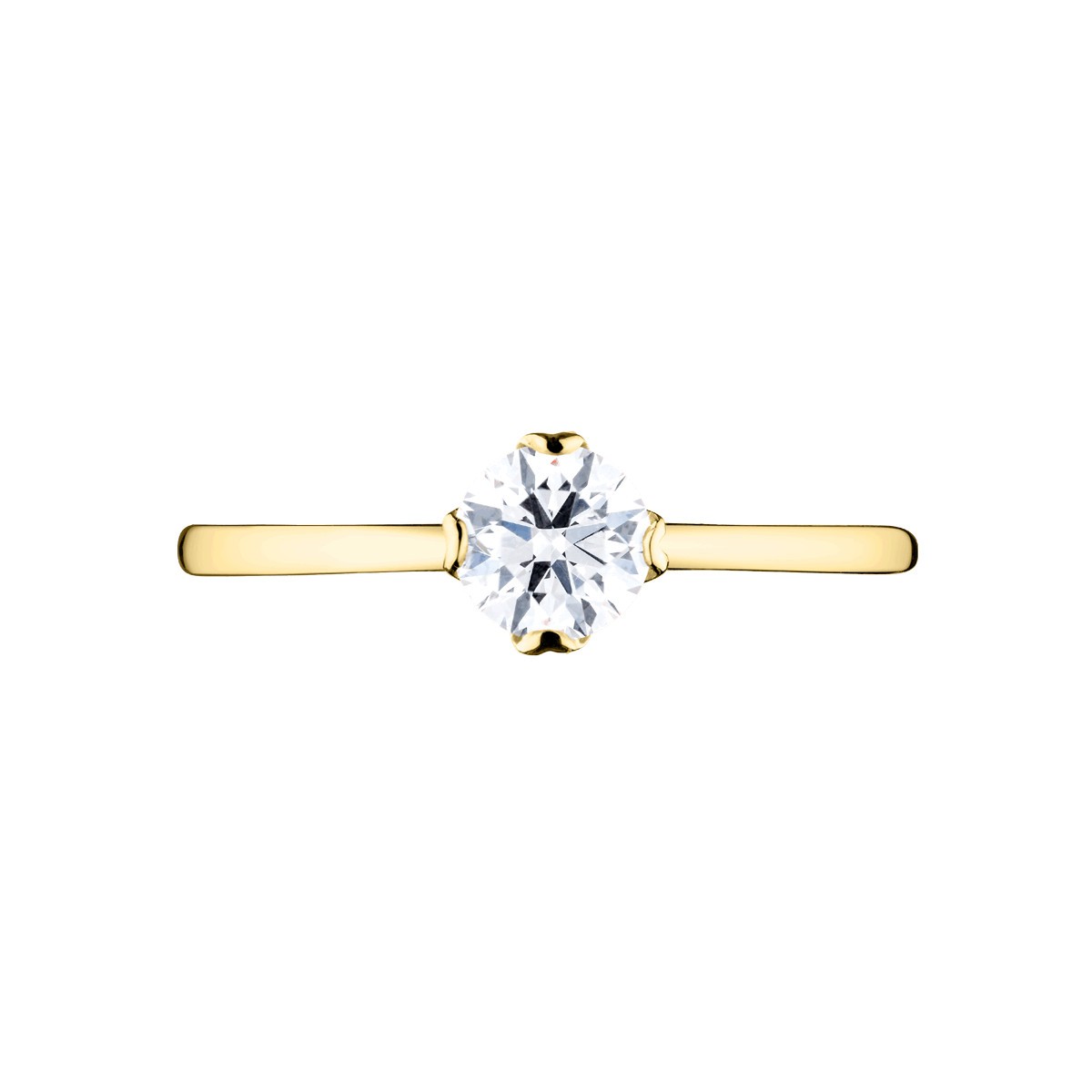 Solitaire Lepage Idylle en or jaune diamant brillant