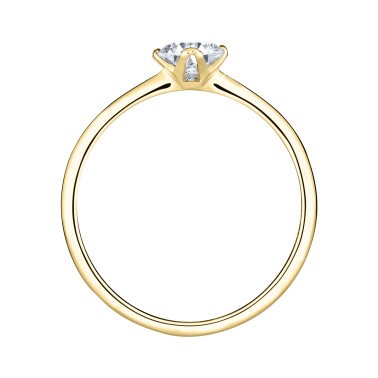 Solitaire Lepage Idylle en or jaune diamant brillant