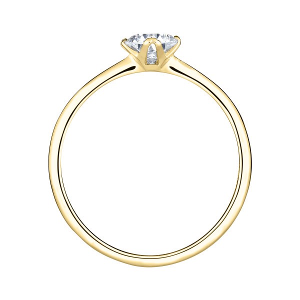 Solitaire Lepage Idylle en or jaune diamant brillant