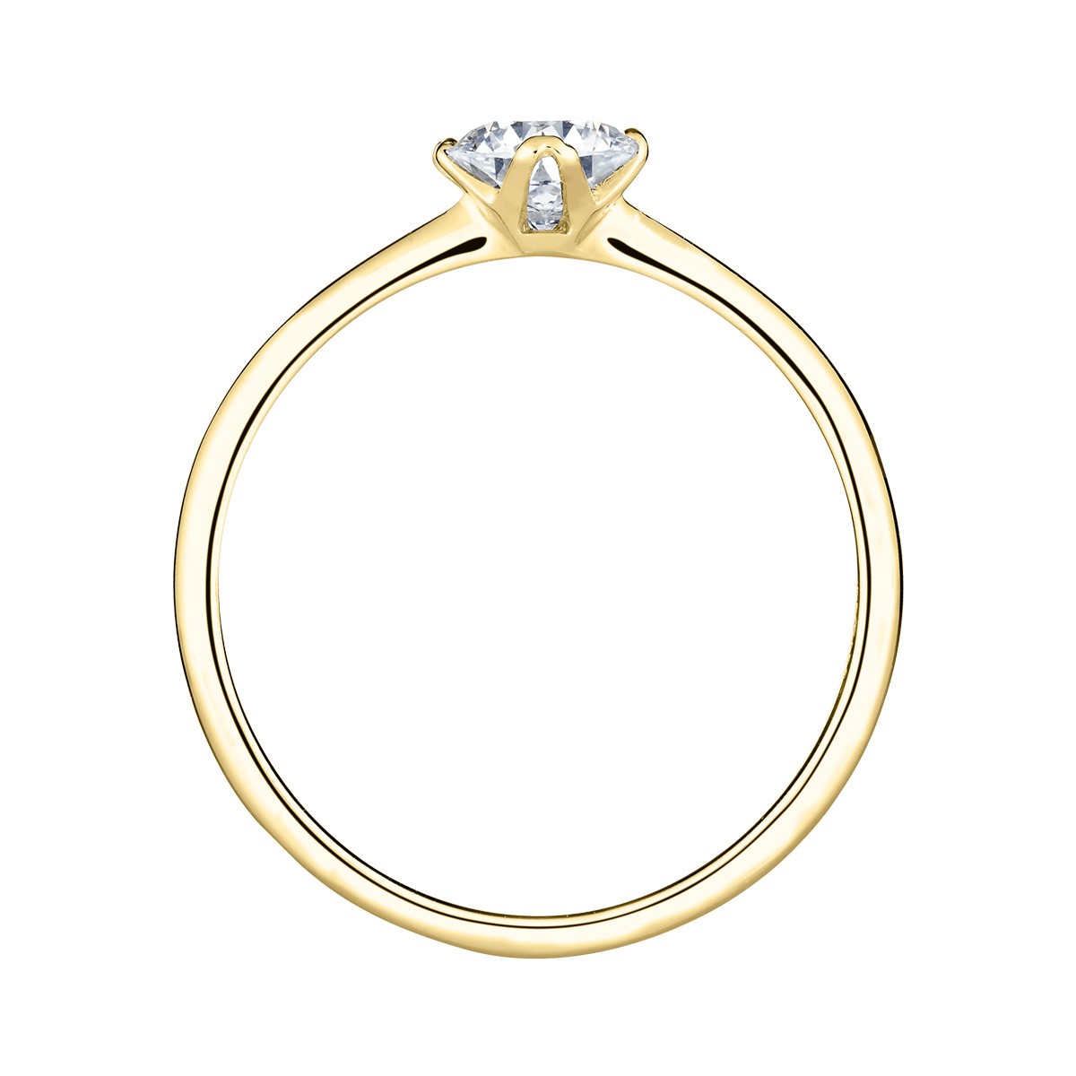 Solitaire Lepage Idylle en or jaune diamant brillant