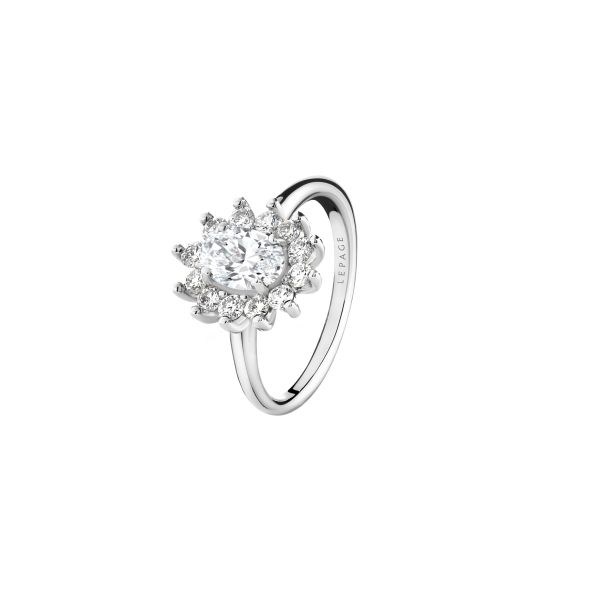 Lepage Daisy ring in white gold and diamonds