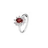 Bague Lepage Daisy en or blanc, rubis et diamants
