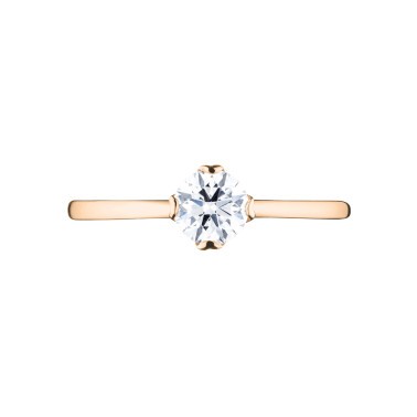 Solitaire Lepage Idylle en or rose diamant brillant