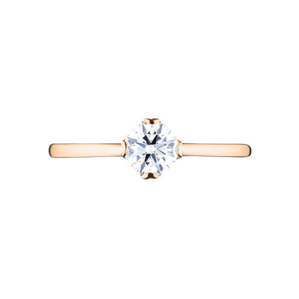 Solitaire Lepage Idylle en or rose diamant brillant