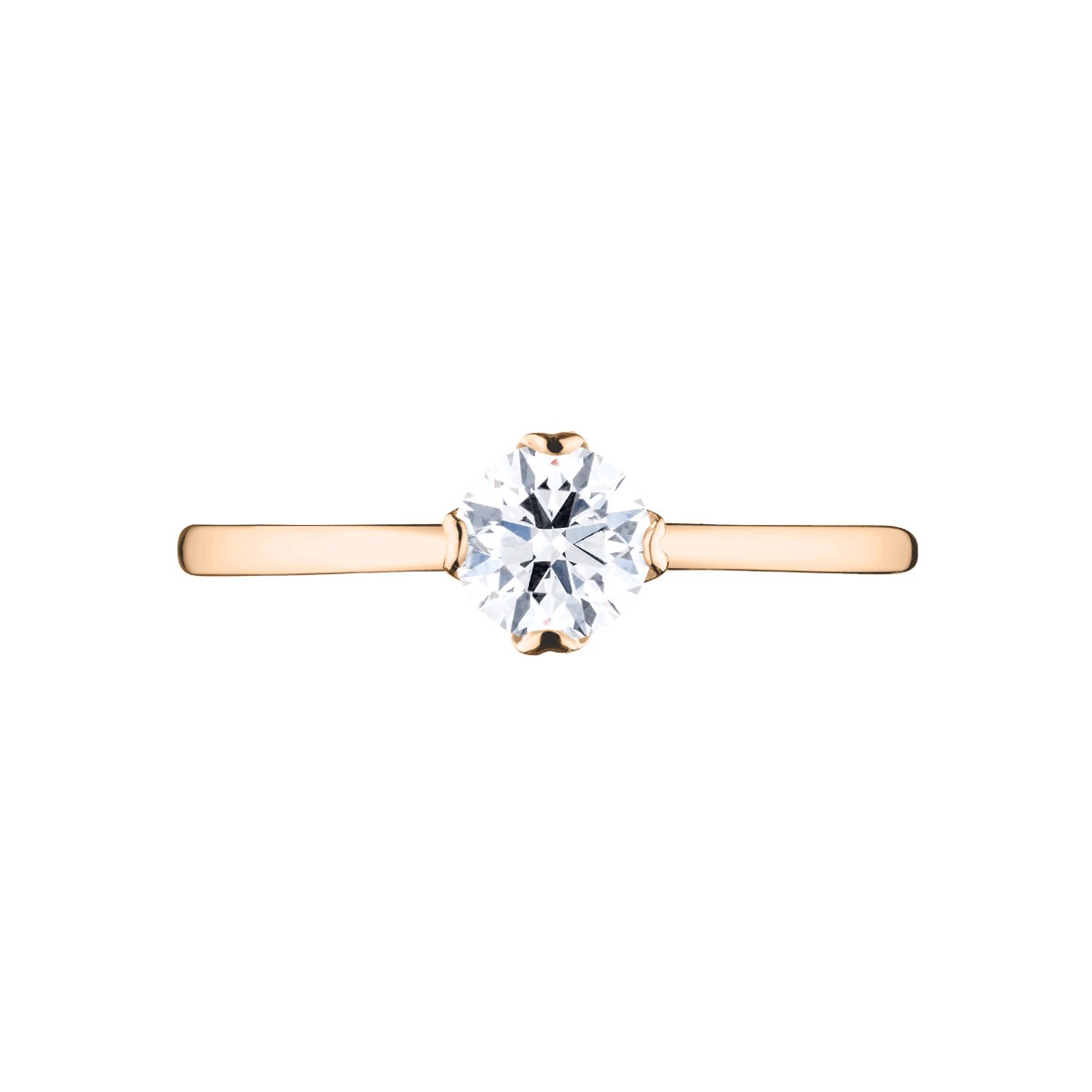 Solitaire Lepage Idylle en or rose diamant brillant
