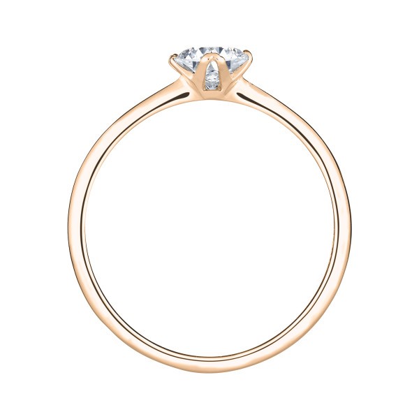 Solitaire Lepage Idylle en or rose diamant brillant
