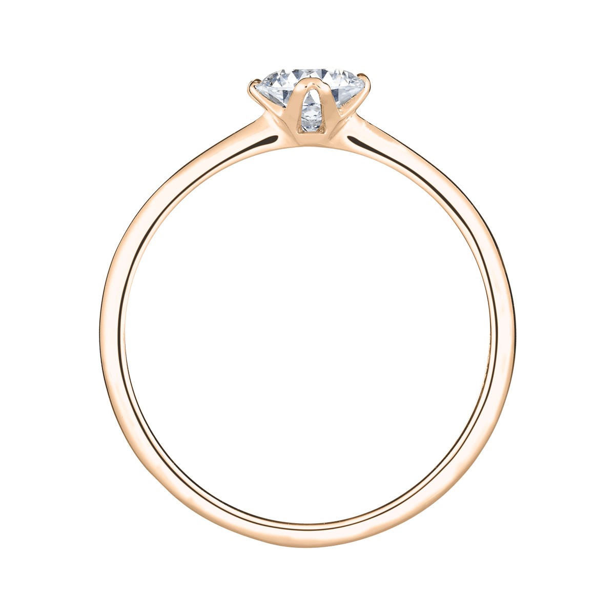 Solitaire Lepage Idylle en or rose diamant brillant