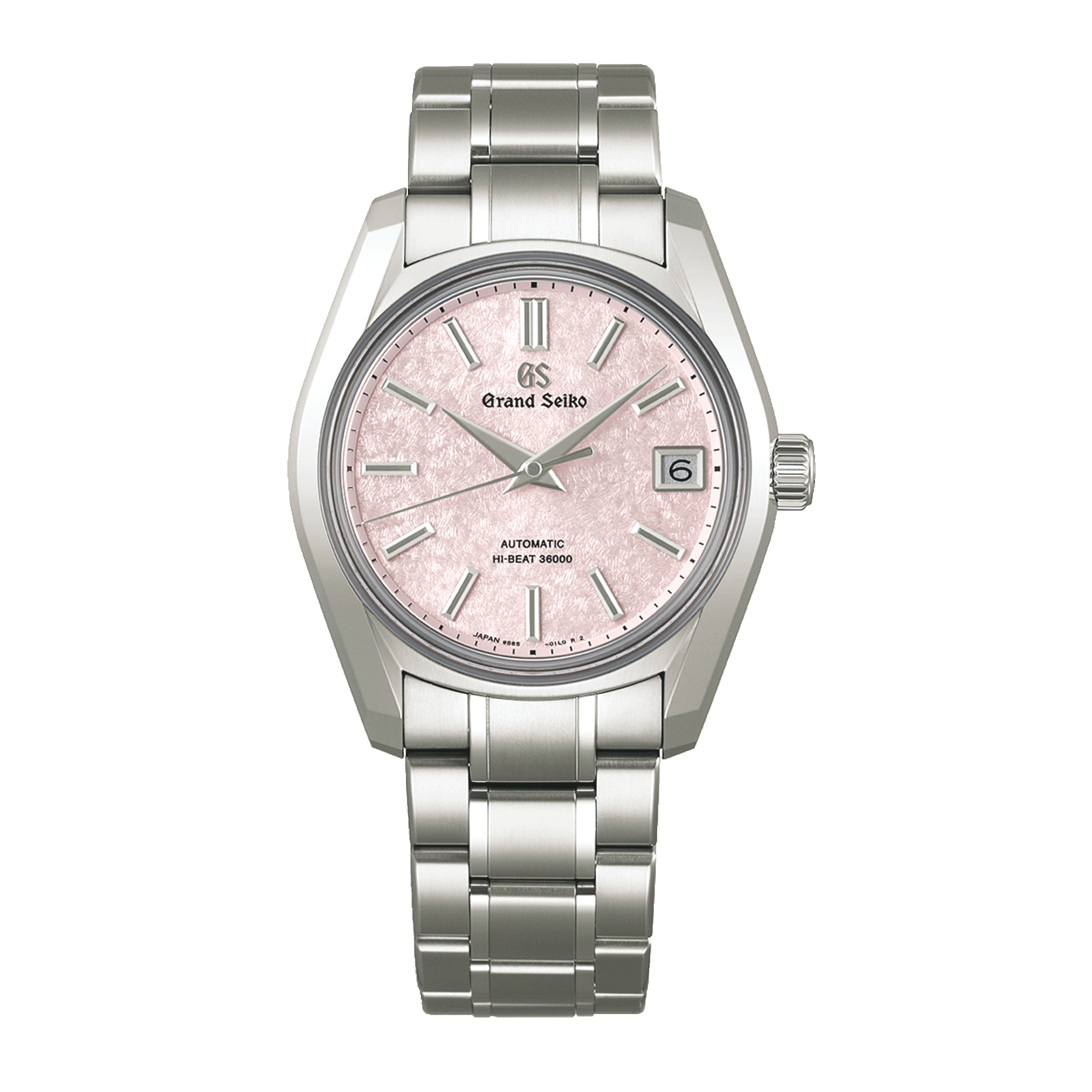 Grand Seiko Heritage 62GS "Sakura-Kakushi" Hi-Beat 36 000 pink dial titanium bracelet 38 mm