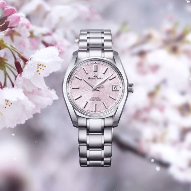 Montre Grand Seiko Heritage 62GS "Sakura-Kakushi" Hi-Beat 36 000 cadran rose bracelet titane 38 mm
