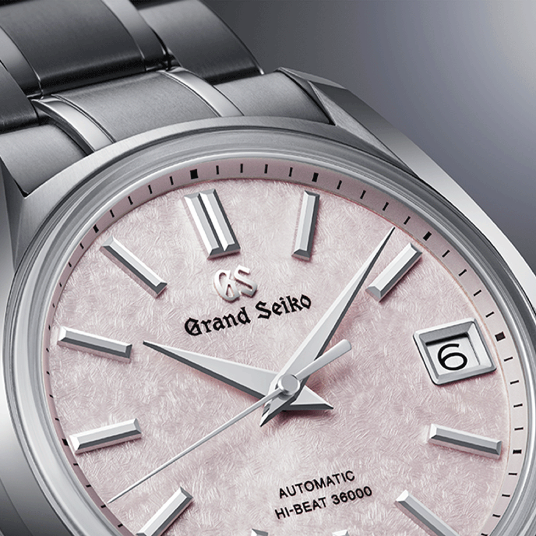 Montre Grand Seiko Heritage 62GS "Sakura-Kakushi" Hi-Beat 36 000 cadran rose bracelet titane 38 mm