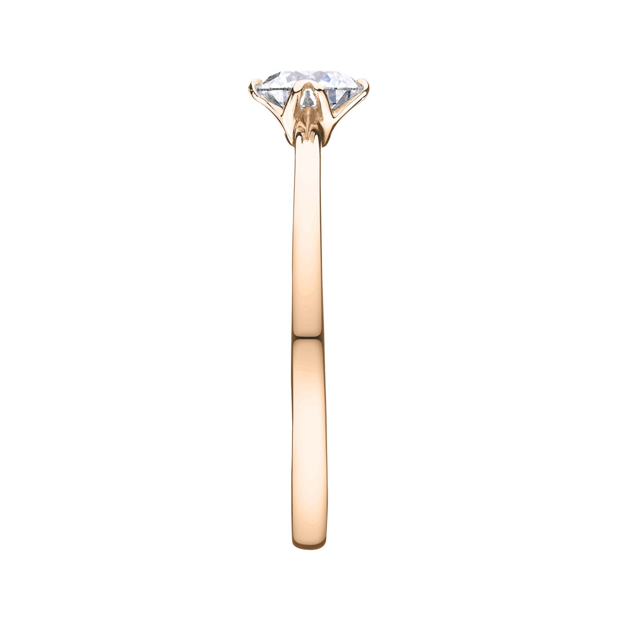 Solitaire Lepage Idylle en or rose diamant brillant