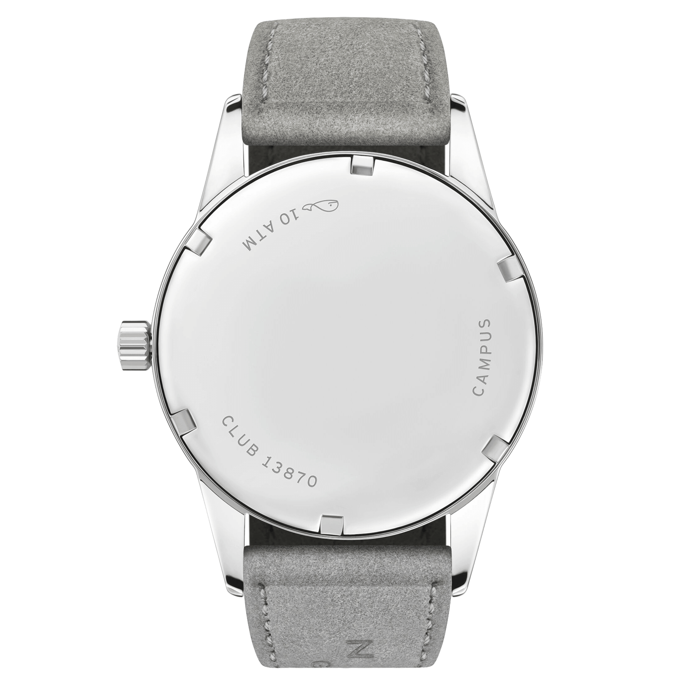 NOMOS Club Campus Endless Blue mechanical stainless steel watch turquoise blue dial grey velvet strap 38 mm