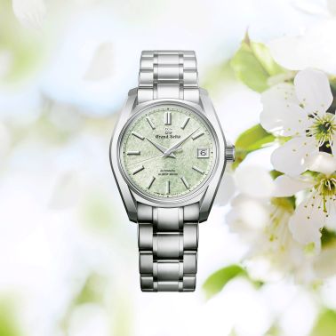 Grand Seiko Heritage 62GS "Sakura-Wakaba" Hi-Beat 36 000 green dial titanium bracelet 38 mm