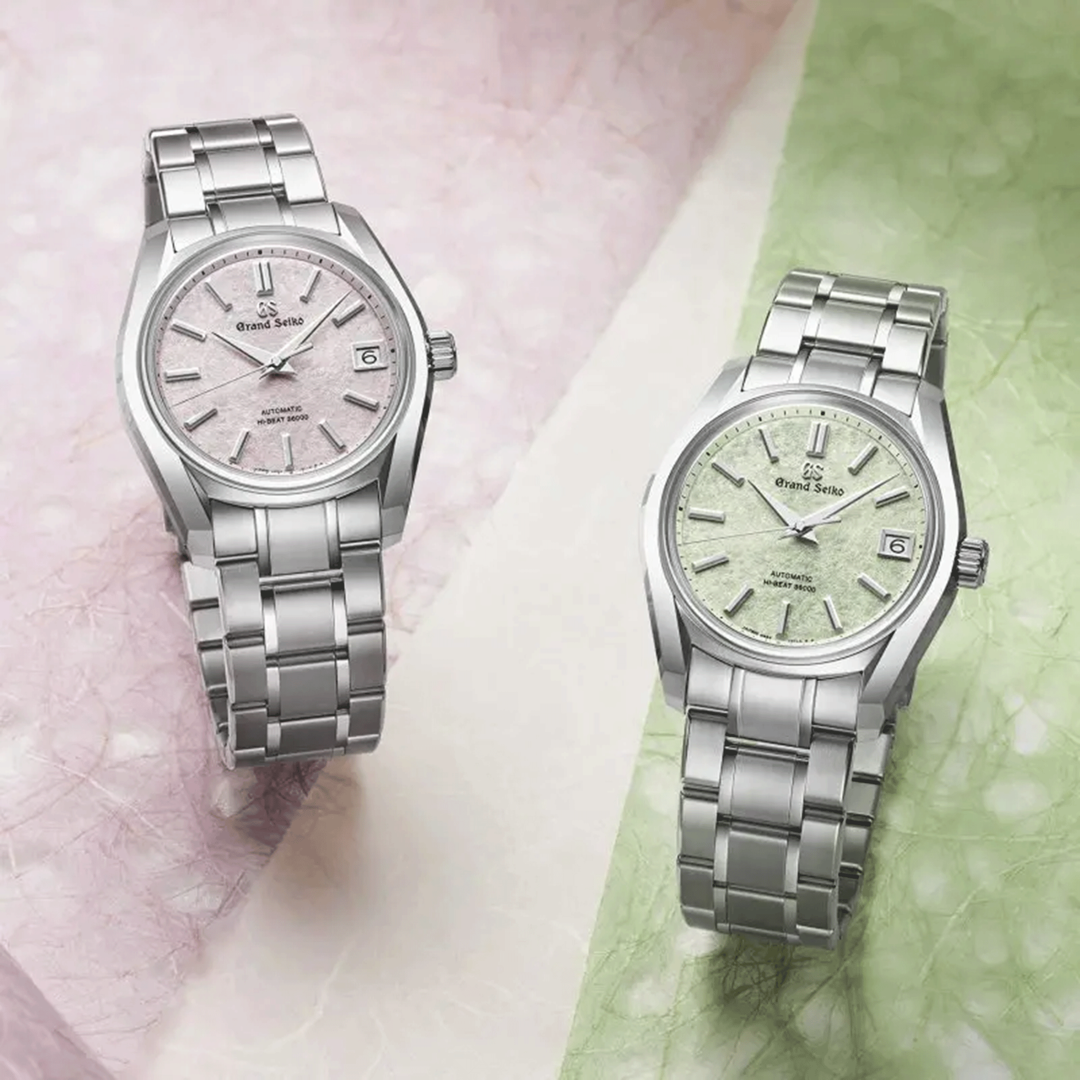 Montre Grand Seiko Heritage 62GS "Sakura-Wakaba" Hi-Beat 36 000 cadran vert bracelet titane 38 mm