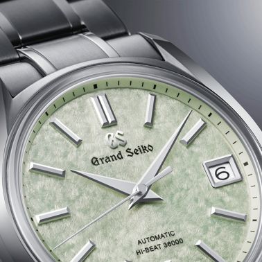 Montre Grand Seiko Heritage 62GS "Sakura-Wakaba" Hi-Beat 36 000 cadran vert bracelet titane 38 mm