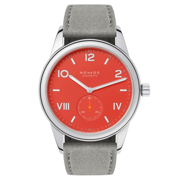 Montre NOMOS Club Campus Nonstop Red mécanique fond acier cadran rouge 38 mm 723