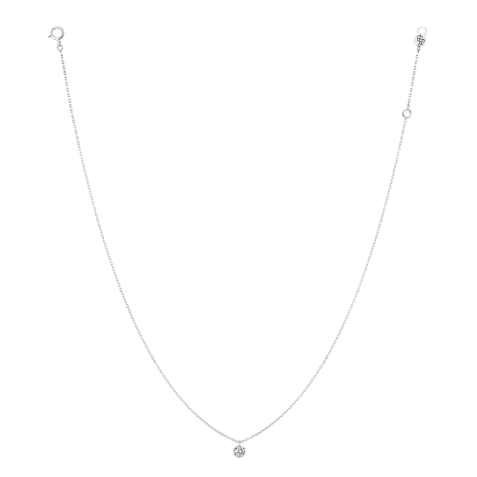 Pendentif La Brune et La Blonde 360° en or blanc et diamant 0,20 carat