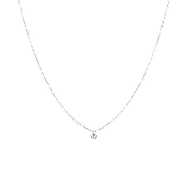 Pendentif La Brune et La Blonde 360° en or blanc et diamant 0,20 carat