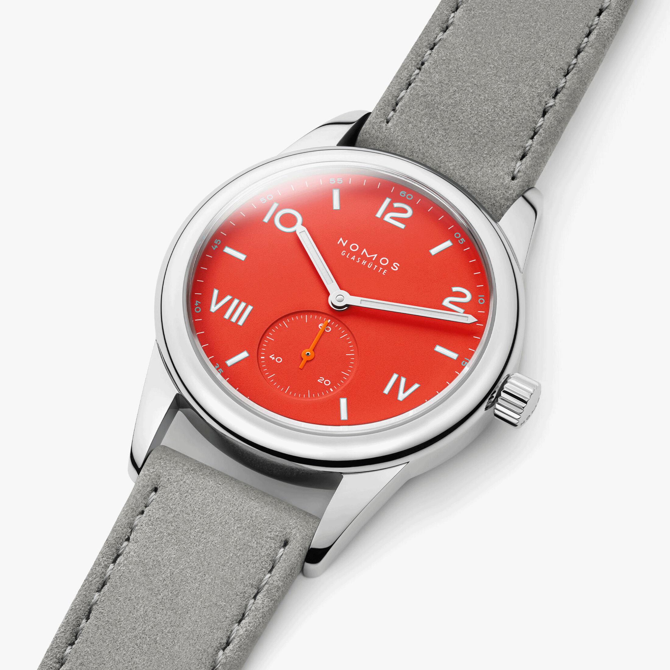 Montre NOMOS Club Campus Nonstop Red mécanique fond acier cadran rouge 36 mm 716.GB