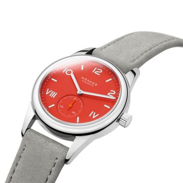 Montre NOMOS Club Campus Nonstop Red mécanique fond acier cadran rouge 36 mm 716.GB